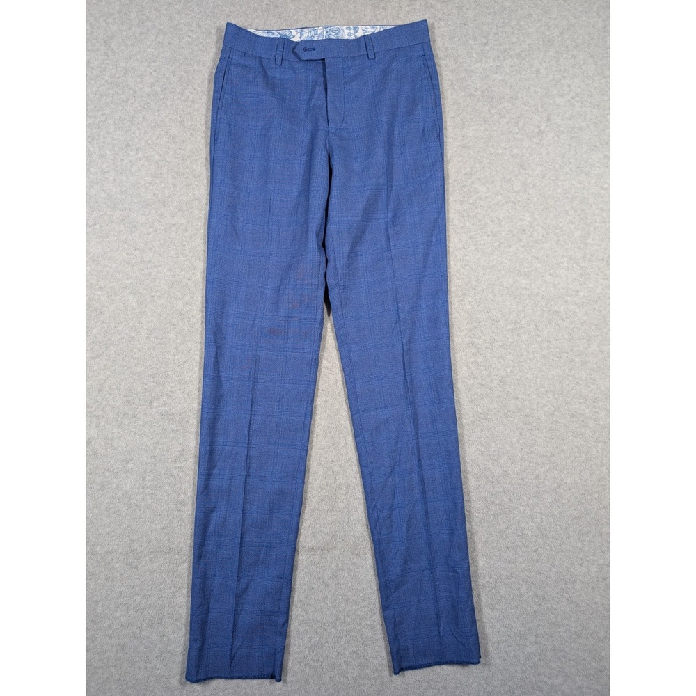 English Laundry Men Pants Size 30 UNHEMMED Tonal‎ Plaid Straight Dress Pants